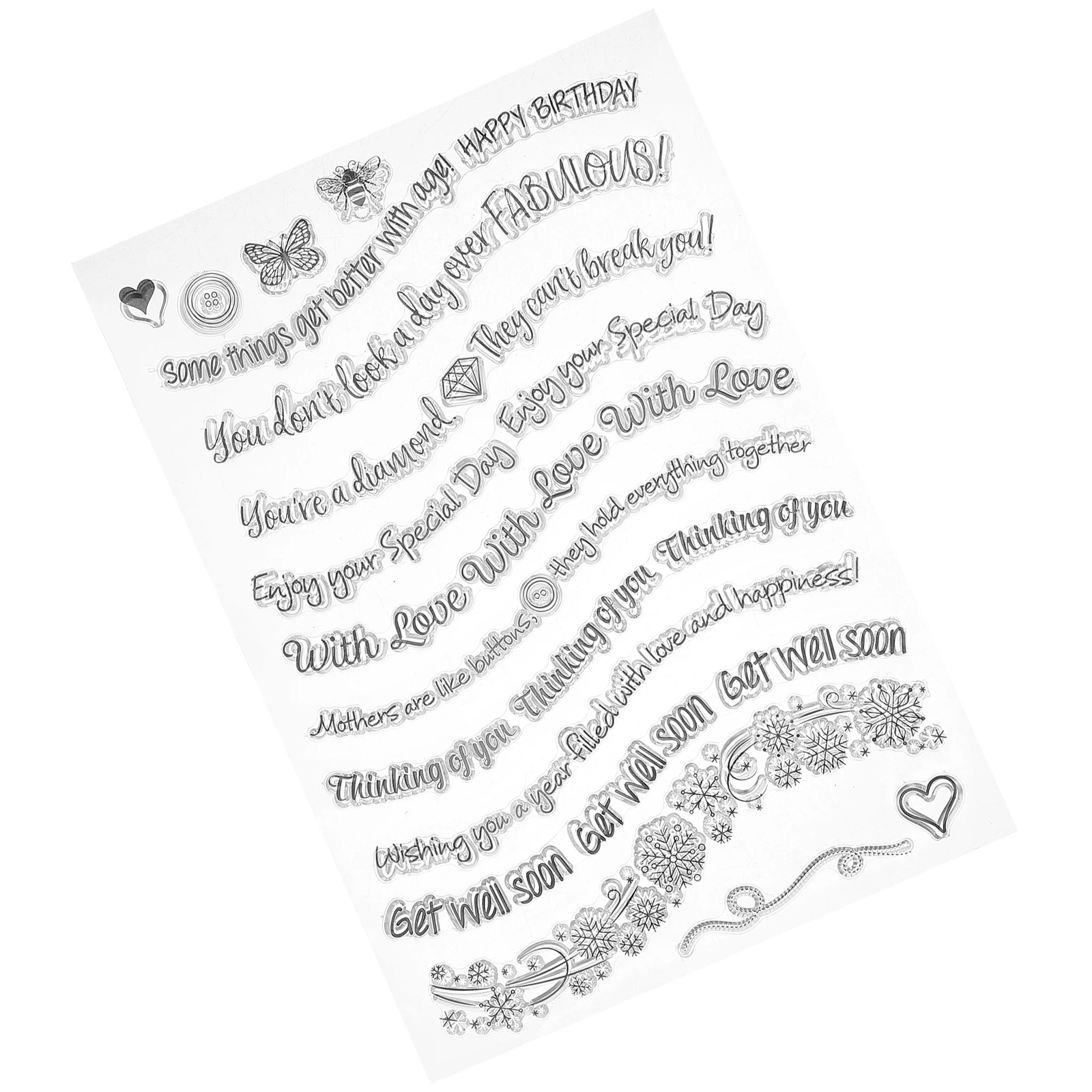 Transparent Stamps Clear TPR Material Craft Projects Notebook Journal Cards Invitations Scrapbook Pages Planner Silicone Stamps
Transparent Stamps Clear TPR Material Craft Projects Notebook Journal Cards Invitations Scrapbook Pages Planner Silicone Stamps