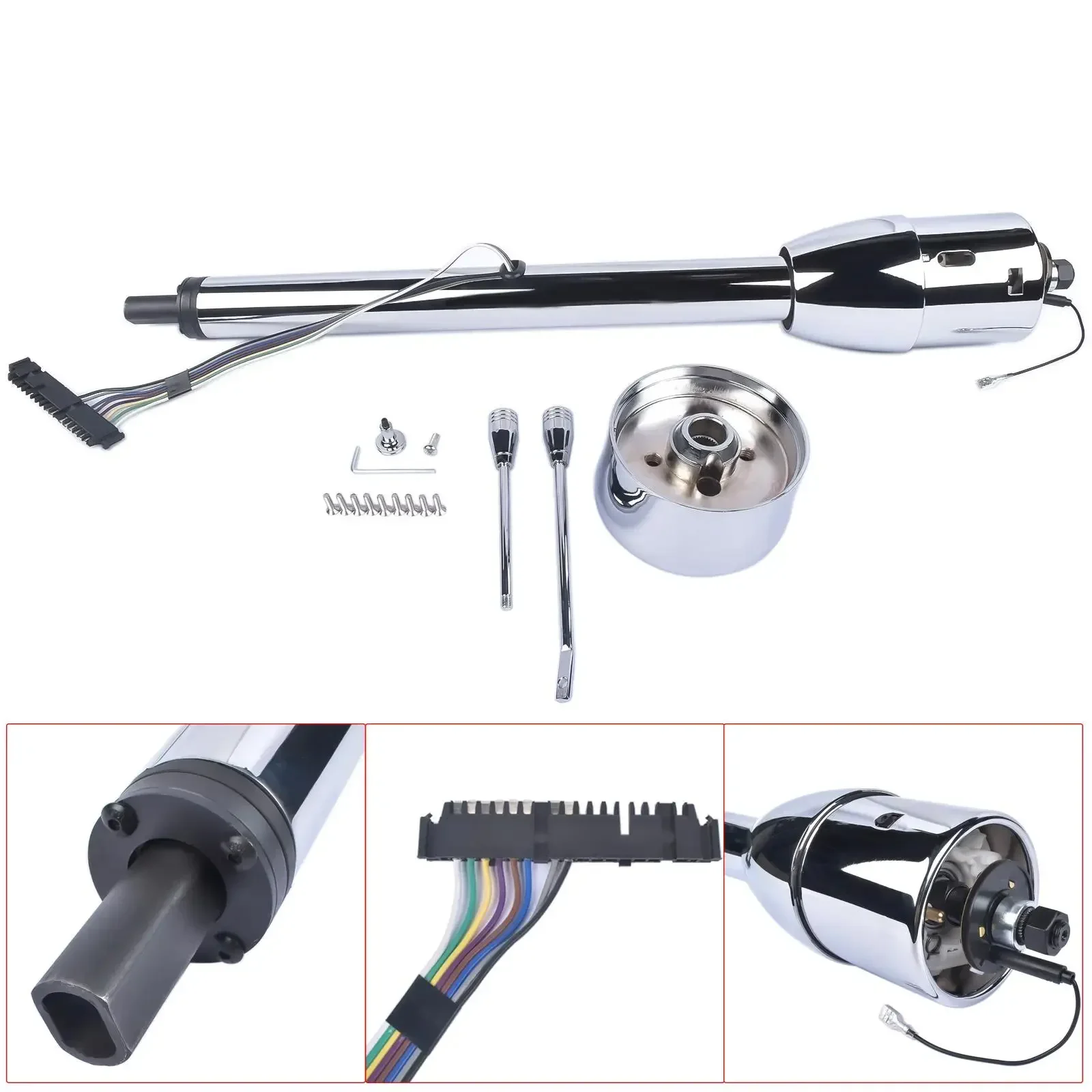 AP02 28" Chrome Tilt Manual Universal Steering Column w/ 9 Hole Wheel Adapter No Key
AP02 28" Chrome Tilt Manual Universal Steering Column w/ 9 Hole Wheel Adapter No Key