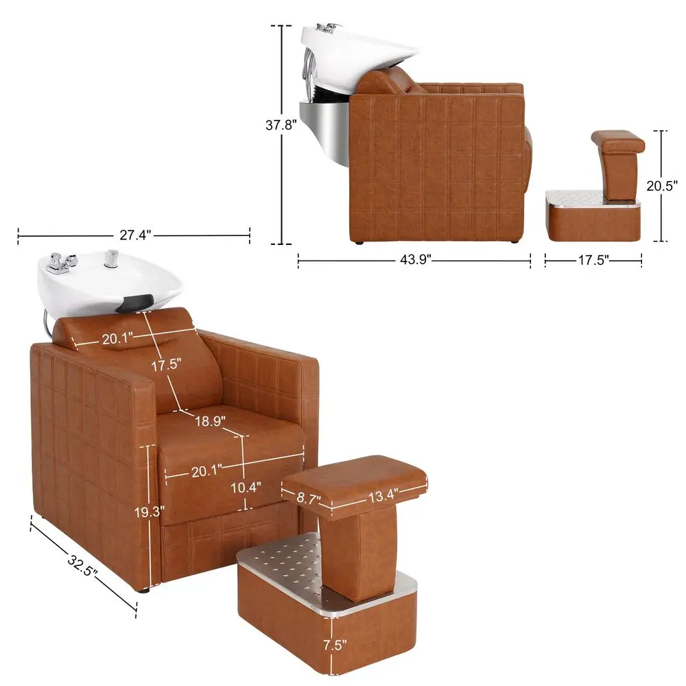 Backwash Shampoo Station Chair, Salon Shampoo Bowl and Chair for Spa Barbershop 9083
Backwash Shampoo Station Chair, Salon Shampoo Bowl and Chair for Spa Barbershop 9083