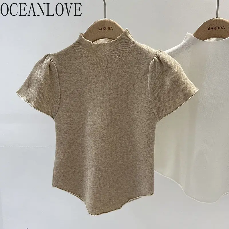 OCEANLOVE весенне-осенние тонкие свитера женские топы с высоким воротником корейские модные короткие пуловеры с коротким рукавом однотонные Pull Femme
OCEANLOVE весенне-осенние тонкие свитера женские топы с высоким воротником корейские модные короткие пуловеры с коротким рукавом однотонные Pull Femme