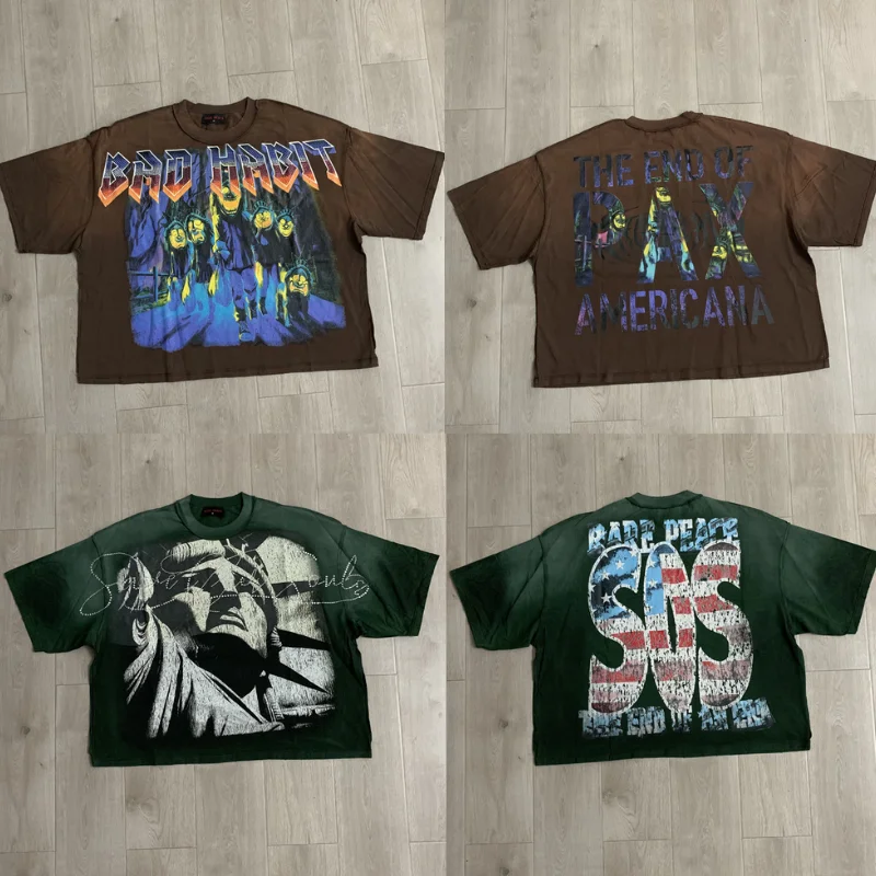 Summer Retro Green Rare Peace T-shirts Washed High Quality Men Woman Casual Short Sleeve Tee Top Streetwear
Summer Retro Green Rare Peace T-shirts Washed High Quality Men Woman Casual Short Sleeve Tee Top Streetwear
