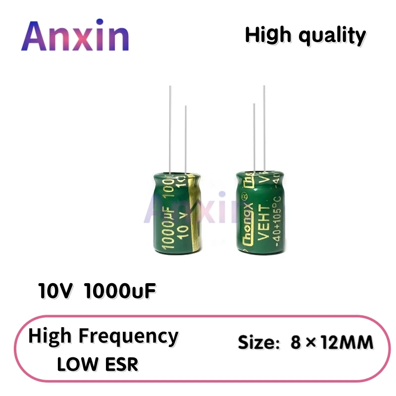 50PCS 10V1000uF Aluminum Capacitor, High Frequency Low ESR 105°C Radial for Power Supply/Solar Inverter Size: 8×12MM
50PCS 10V1000uF Aluminum Capacitor, High Frequency Low ESR 105°C Radial for Power Supply/Solar Inverter Size: 8×12MM