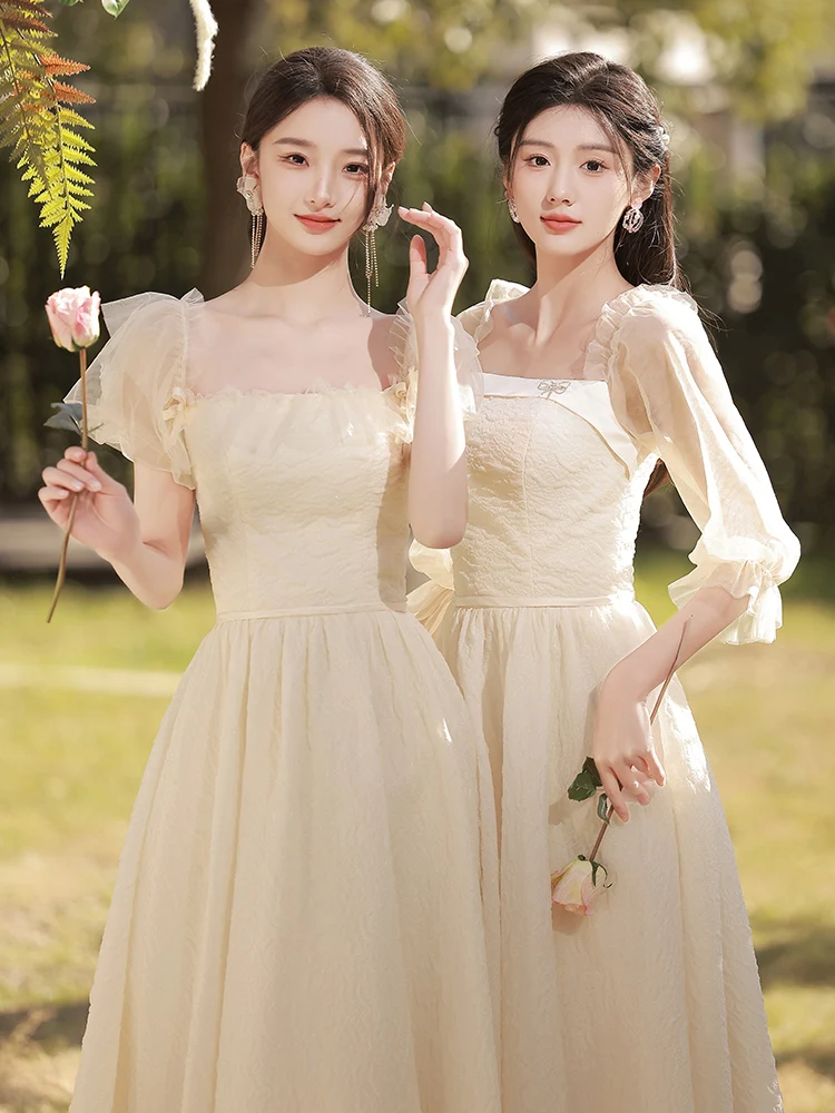 Бежевое однотонное платье подружки невесты, женское элегантное плиссированное платье с оборками по краям, с вырезом лодочкой, длиной до щиколотки, трапециевидное вечернее платье для сестер
Бежевое однотонное платье подружки невесты, женское элегантное плиссированное платье с оборками по краям, с вырезом лодочкой, длиной до щиколотки, трапециевидное вечернее платье для сестер