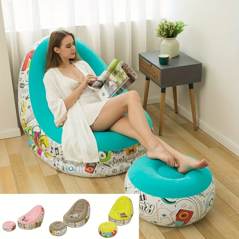 A multi-purpose folding portable inflatable lazy sofa with footrest and air pump, recliner,outdoor balcony, backyard, RV, office
A multi-purpose folding portable inflatable lazy sofa with footrest and air pump, recliner,outdoor balcony, backyard, RV, office
