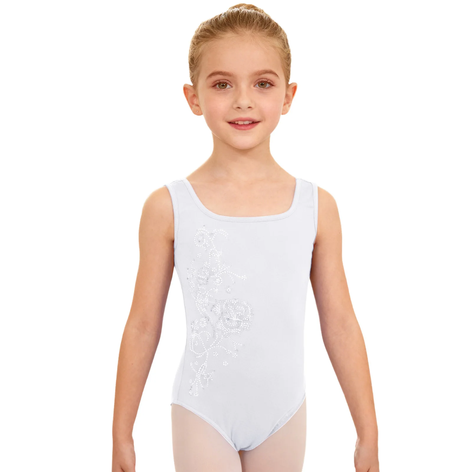 Girls Shiny Rhinestone Ballet Leotard Square Neck Sleeveless Thin Fleece Lined Bodysuit Gymnastics Figure Skating Dance Costume
Girls Shiny Rhinestone Ballet Leotard Square Neck Sleeveless Thin Fleece Lined Bodysuit Gymnastics Figure Skating Dance Costume