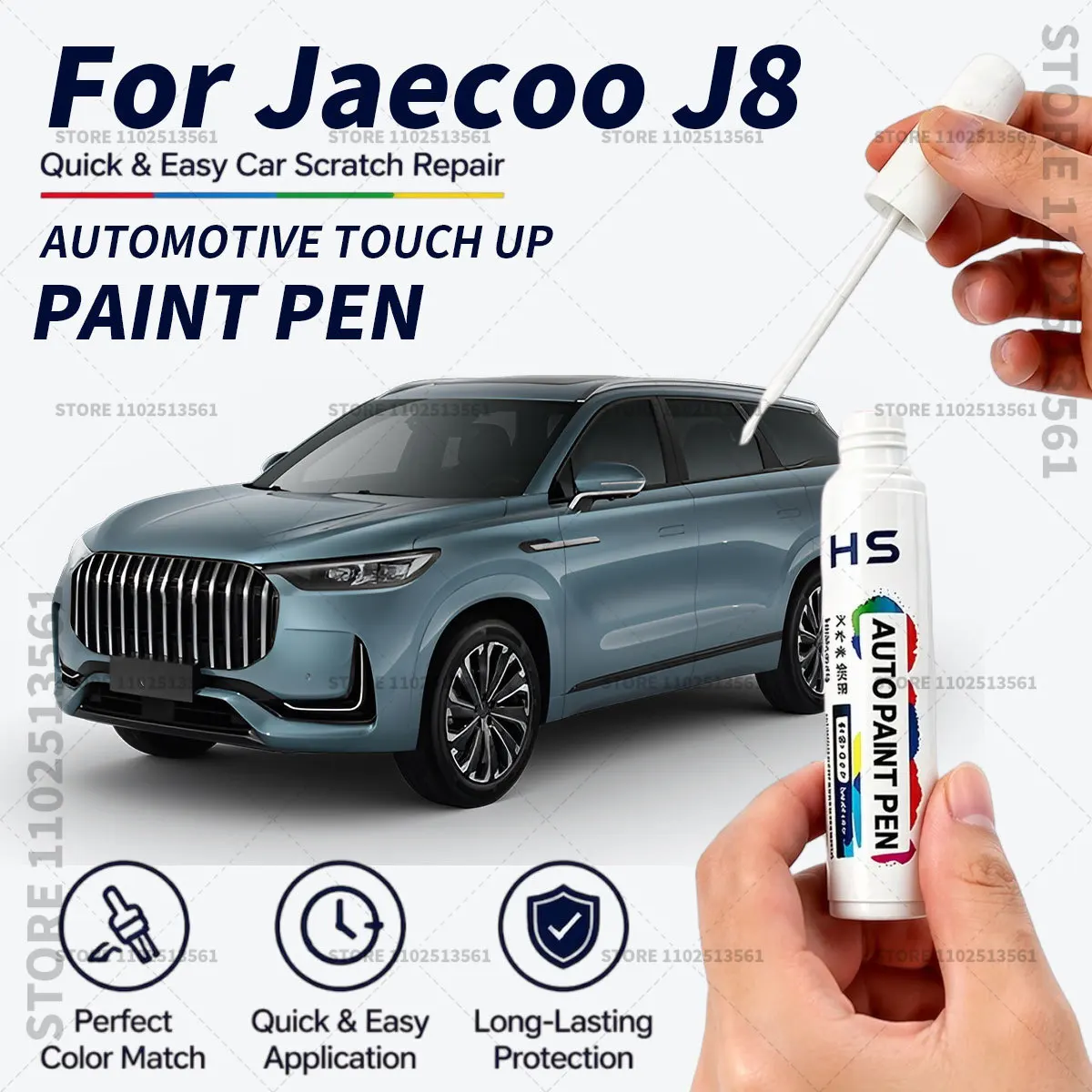 For CHERY Jaecoo J8 Touch Up Paint Pen Car Paint Scratch Repair Tool moon ink black Xibai white azure blue cloud grey Silver
For CHERY Jaecoo J8 Touch Up Paint Pen Car Paint Scratch Repair Tool moon ink black Xibai white azure blue cloud grey Silver