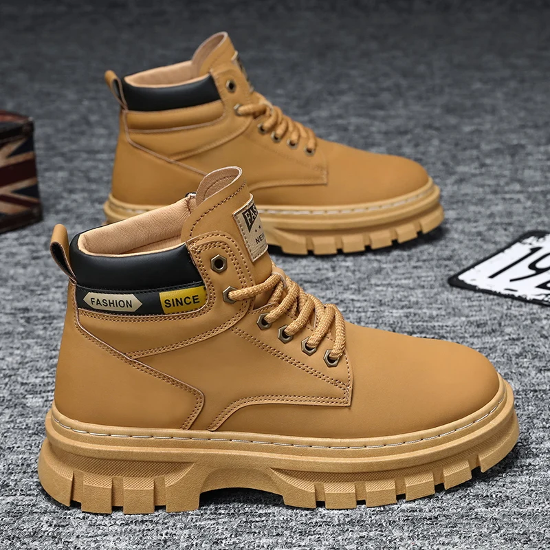 Autumn Fashion Yellow Work Boots Men 2024 Comfort Platform Boots for Men Trendy High Top Leather Boots Man Casual Hiking Shoes
Autumn Fashion Yellow Work Boots Men 2024 Comfort Platform Boots for Men Trendy High Top Leather Boots Man Casual Hiking Shoes