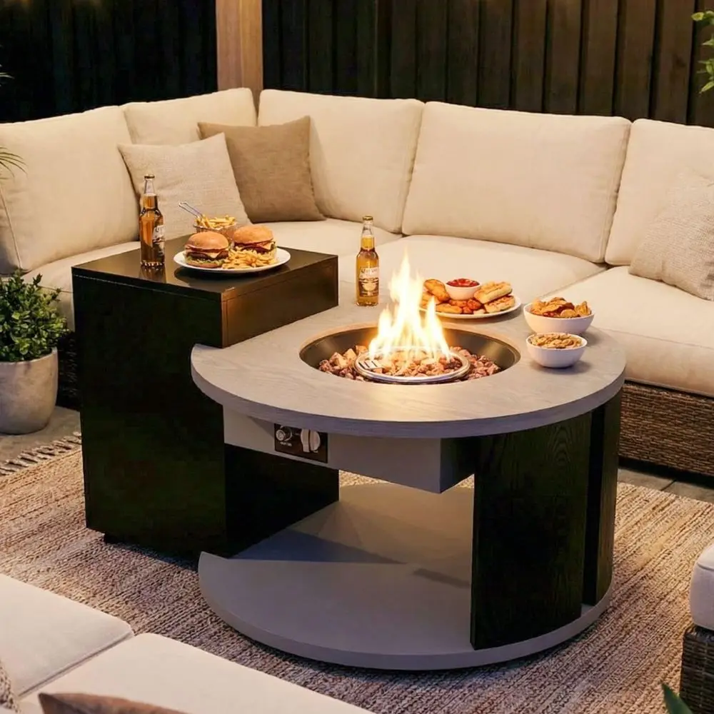 BTU Round Propane Gas Fire Pit Table, Smokeless Table Top Firepit with Storage Cabinet amp Open Shelf, Stainless Steel Burner,
BTU Round Propane Gas Fire Pit Table, Smokeless Table Top Firepit with Storage Cabinet amp Open Shelf, Stainless Steel Burner,
