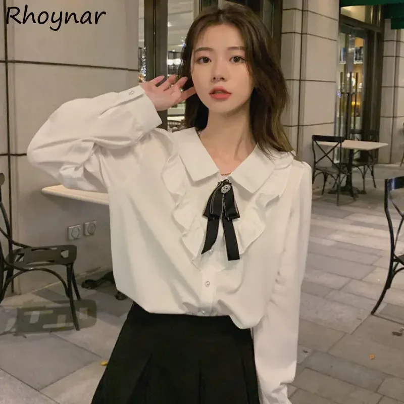 Long Sleeve Shirts Women Sweet Girlish College Ruffles Temper French Fashion Clothes Camisas Minimalist Aesthetics Baggy Casual
Long Sleeve Shirts Women Sweet Girlish College Ruffles Temper French Fashion Clothes Camisas Minimalist Aesthetics Baggy Casual
