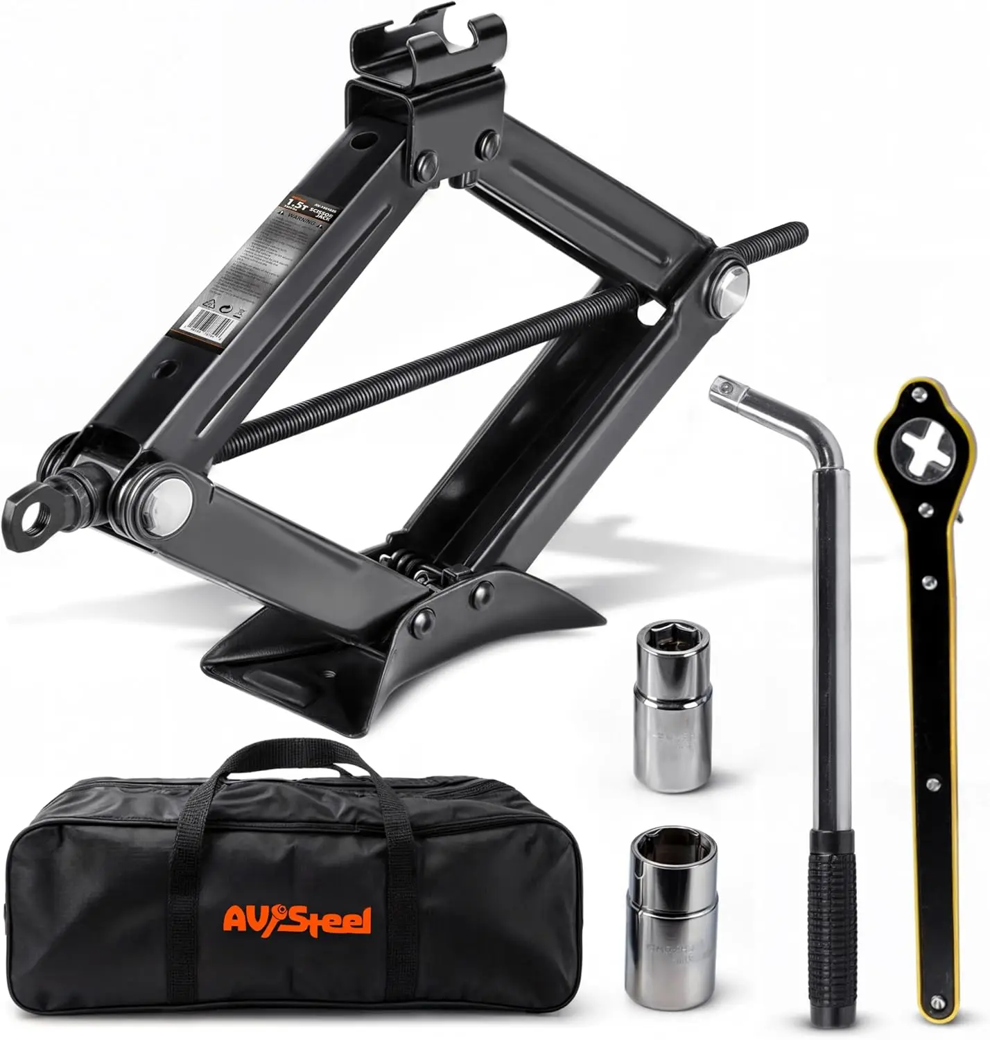 Heavy-Duty 1.5 Ton Scissor Jack Kit with Ratchet Handle for Cars SUVs MPVs - Portable Lift Tool
Heavy-Duty 1.5 Ton Scissor Jack Kit with Ratchet Handle for Cars SUVs MPVs - Portable Lift Tool