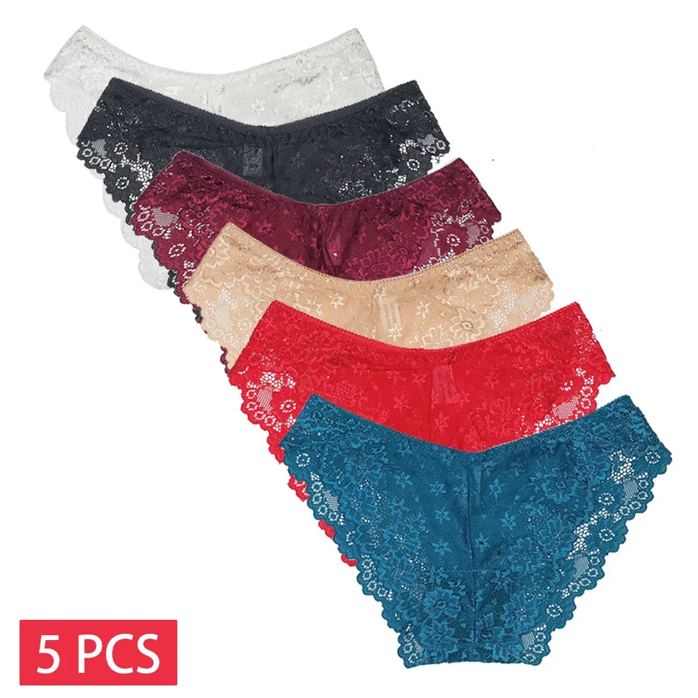 5 PCS/Set Sexy Ladies Transparent Lace Lingerie Panties Woman Cotton Crotch Solid Color Briefs Underwear
5 PCS/Set Sexy Ladies Transparent Lace Lingerie Panties Woman Cotton Crotch Solid Color Briefs Underwear