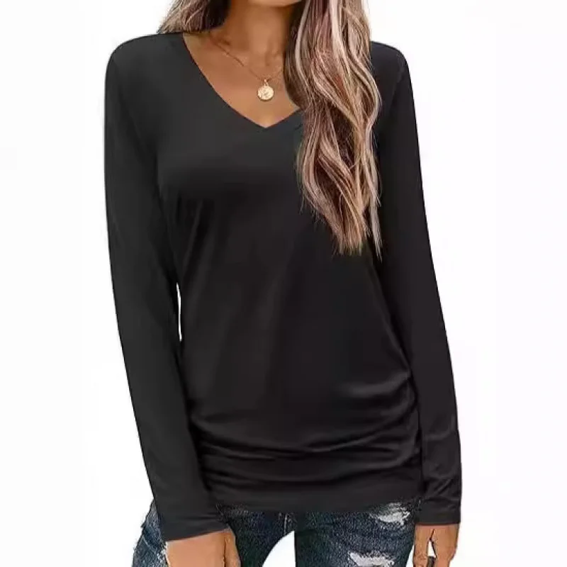 Hot-Selling New Arrival Pullover Milk SilkTT Shirt New European and American Women's Clothing Solid Color AutumnvWomen's Loose L
Hot-Selling New Arrival Pullover Milk SilkTT Shirt New European and American Women's Clothing Solid Color AutumnvWomen's Loose L