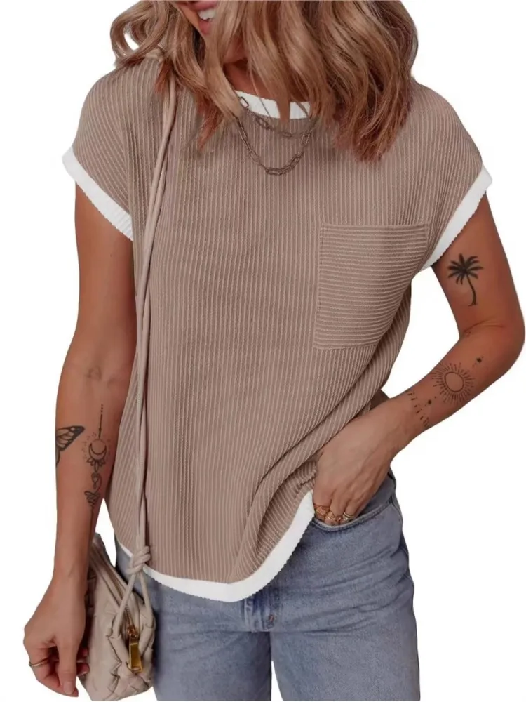 2025 Elegant Short Sleeve Women Tshirts Patchwork Round Neck Fashion Spring Summer Lady Casual Outwear Tops Tee Female New Cloth
2025 Elegant Short Sleeve Women Tshirts Patchwork Round Neck Fashion Spring Summer Lady Casual Outwear Tops Tee Female New Cloth