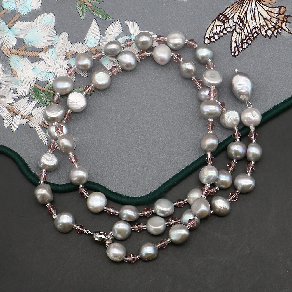 Natural Double-sided Glossy Baroque Pearl Necklace 8-9mm Irregular Freshwater Pearl Horizontal Hole Spacer Bead Fashion Jewelry
Natural Double-sided Glossy Baroque Pearl Necklace 8-9mm Irregular Freshwater Pearl Horizontal Hole Spacer Bead Fashion Jewelry