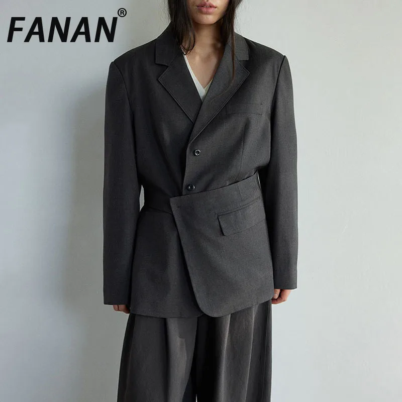 FANAN Temperament Gathered Waist Blazers Women's Solid Single Breasted Long Sleeve Office Lady Fit Jackets Female Coat 2025 New
FANAN Temperament Gathered Waist Blazers Women's Solid Single Breasted Long Sleeve Office Lady Fit Jackets Female Coat 2025 New