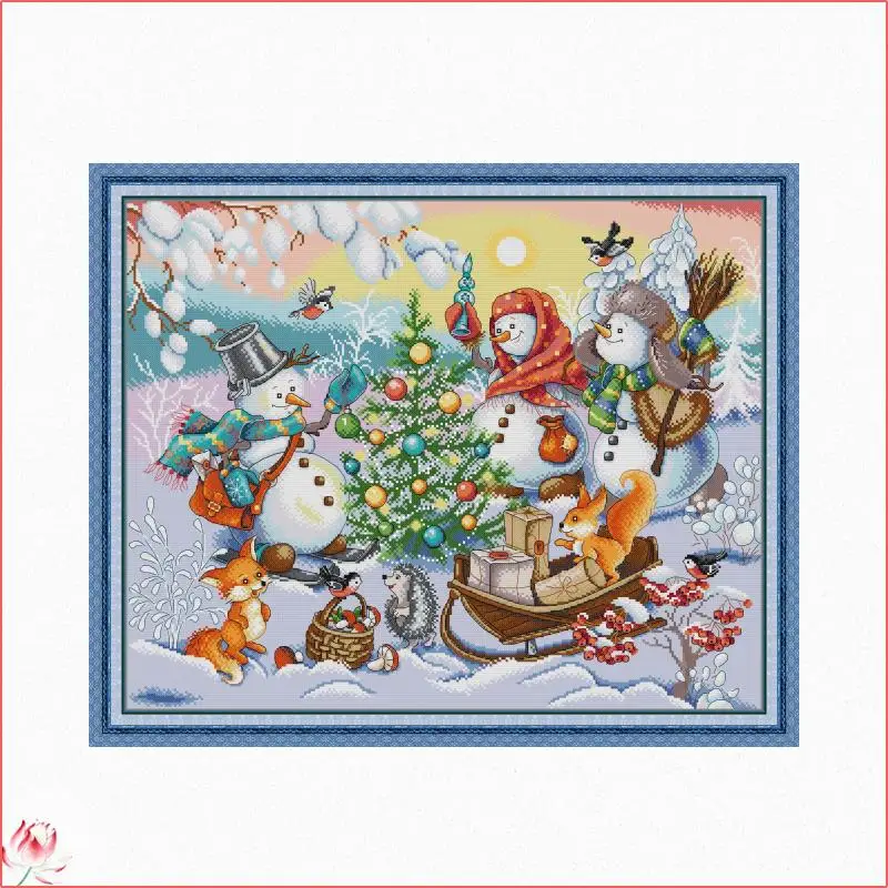 Snowman christmas gift scenery cross stitch kits 14ct 11ct count print canvas stitches embroidery DIY handmade needlework plus
Snowman christmas gift scenery cross stitch kits 14ct 11ct count print canvas stitches embroidery DIY handmade needlework plus