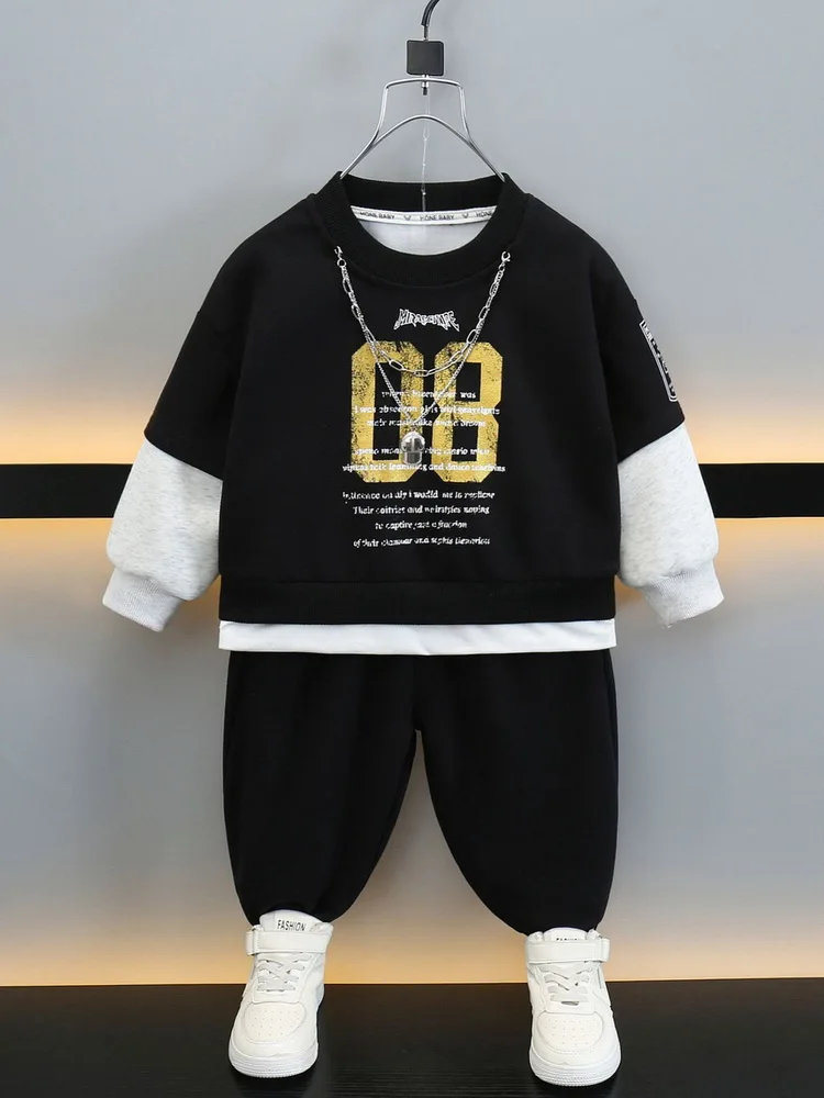 Spring Children's False two pieces Sweatshirts+Pants 2pcs Suit Suitable for 2-11 Years Boys Outfit Fashion Cool Boys Tracksuits
Spring Children's False two pieces Sweatshirts+Pants 2pcs Suit Suitable for 2-11 Years Boys Outfit Fashion Cool Boys Tracksuits