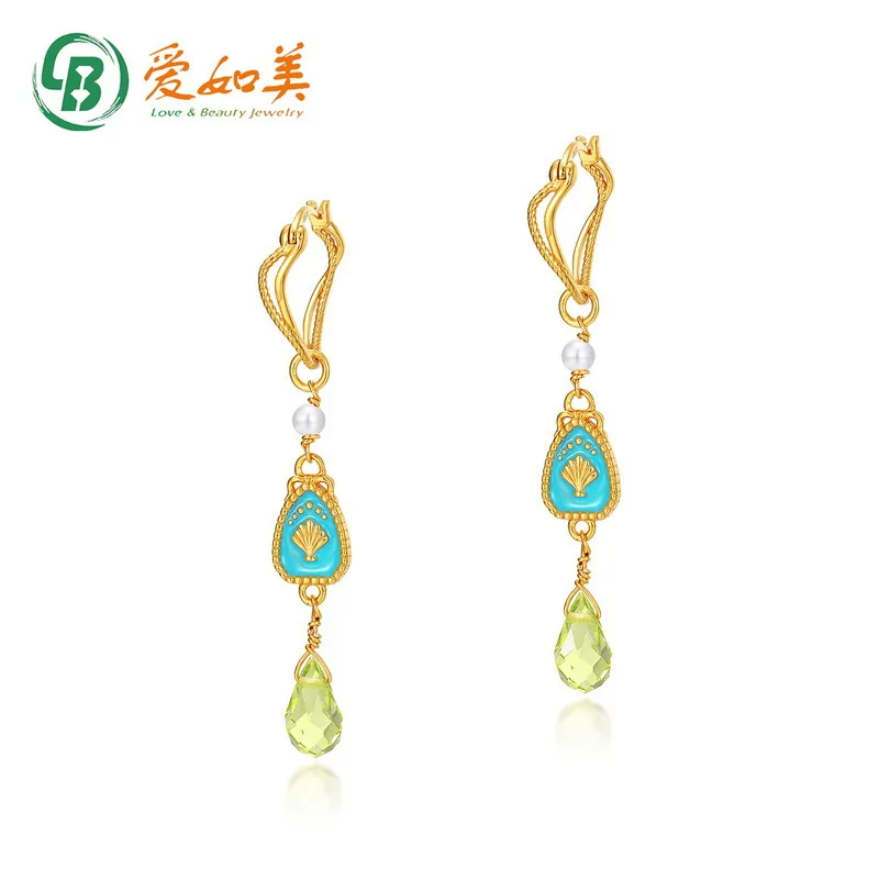 New Fashionable Personalized Olivine Earrings Cold Enamel 18K Gold PT950 Platinum Silver Plated 7-Layer Gold Long Earrings
New Fashionable Personalized Olivine Earrings Cold Enamel 18K Gold PT950 Platinum Silver Plated 7-Layer Gold Long Earrings