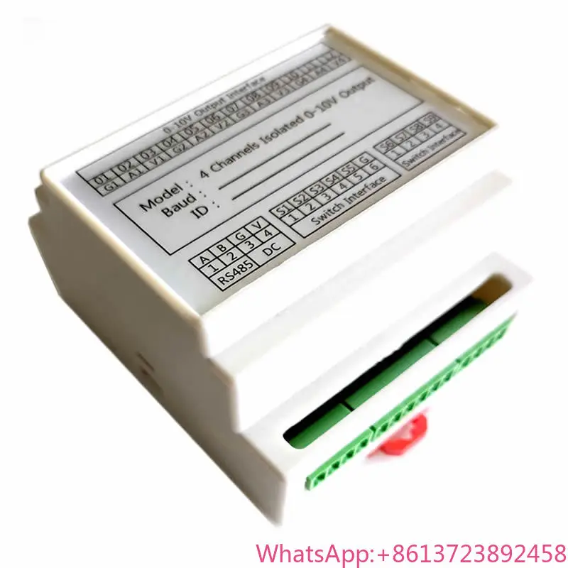LED dimming 0-10V analog output module 4 separate isolation RS485 MODBUS
LED dimming 0-10V analog output module 4 separate isolation RS485 MODBUS
