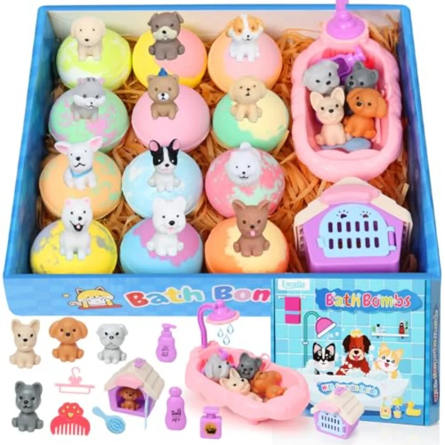 Bath Bombs for with Toys Inside for Girls Boys, 12 Pack Bath Bombs with Surprise Dog Pretend Playset, Handmade Bubble Bath Fizz
Bath Bombs for with Toys Inside for Girls Boys, 12 Pack Bath Bombs with Surprise Dog Pretend Playset, Handmade Bubble Bath Fizz