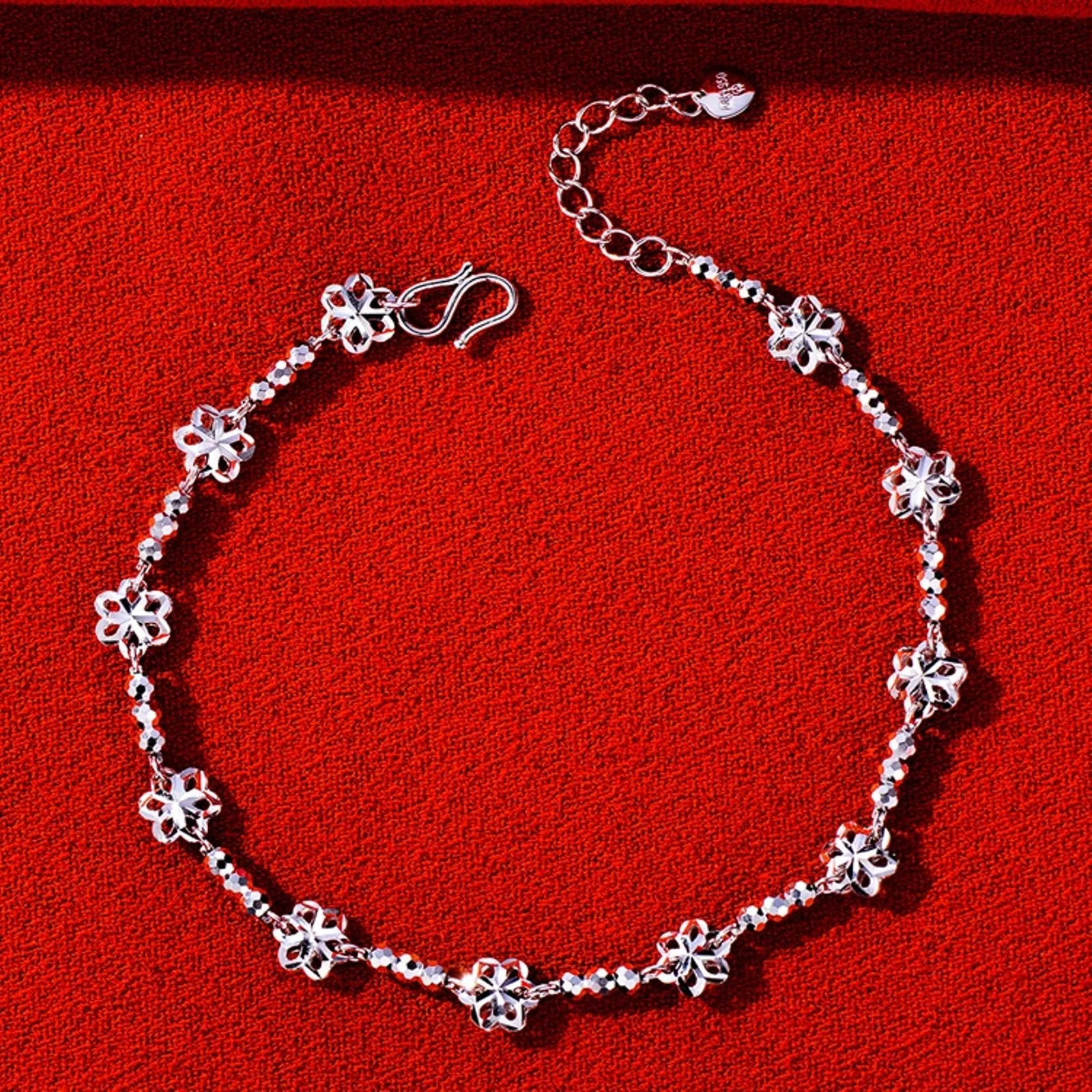 Real Pure Platinum 950 Chain Women Lucky Carved Beads Flower Link Bracelet 4.5-4.7g
Real Pure Platinum 950 Chain Women Lucky Carved Beads Flower Link Bracelet 4.5-4.7g