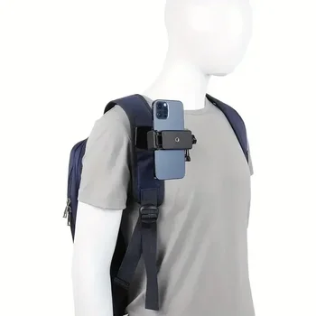 Adjustable ABS Shoulder Mount Clip Phone Tripod for IPhone 15 14 13 Samsung Outdoor Live Selfie Stand Holder for Backpack Strap