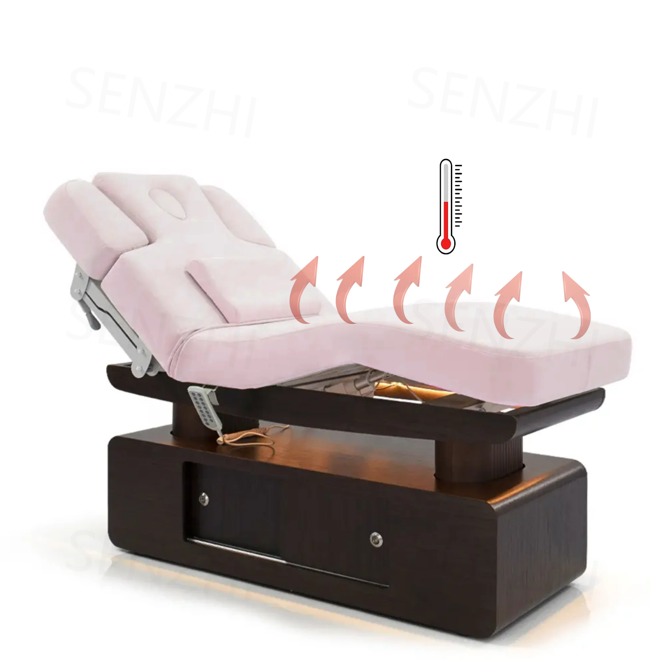 4 Motor Wooden Base pink Heating Electric Treatment Beauty Salon Bed Spa Facial Massage Bed Heated Massage Table
4 Motor Wooden Base pink Heating Electric Treatment Beauty Salon Bed Spa Facial Massage Bed Heated Massage Table