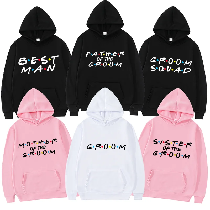 Свадебные толстовки для друзей жениха в стиле Friends: повседневные худи с принтом для шаферов и семьи, для групповых мероприятий на девичнике/мальчишнике
Свадебные толстовки для друзей жениха в стиле Friends: повседневные худи с принтом для шаферов и семьи, для групповых мероприятий на девичнике/мальчишнике