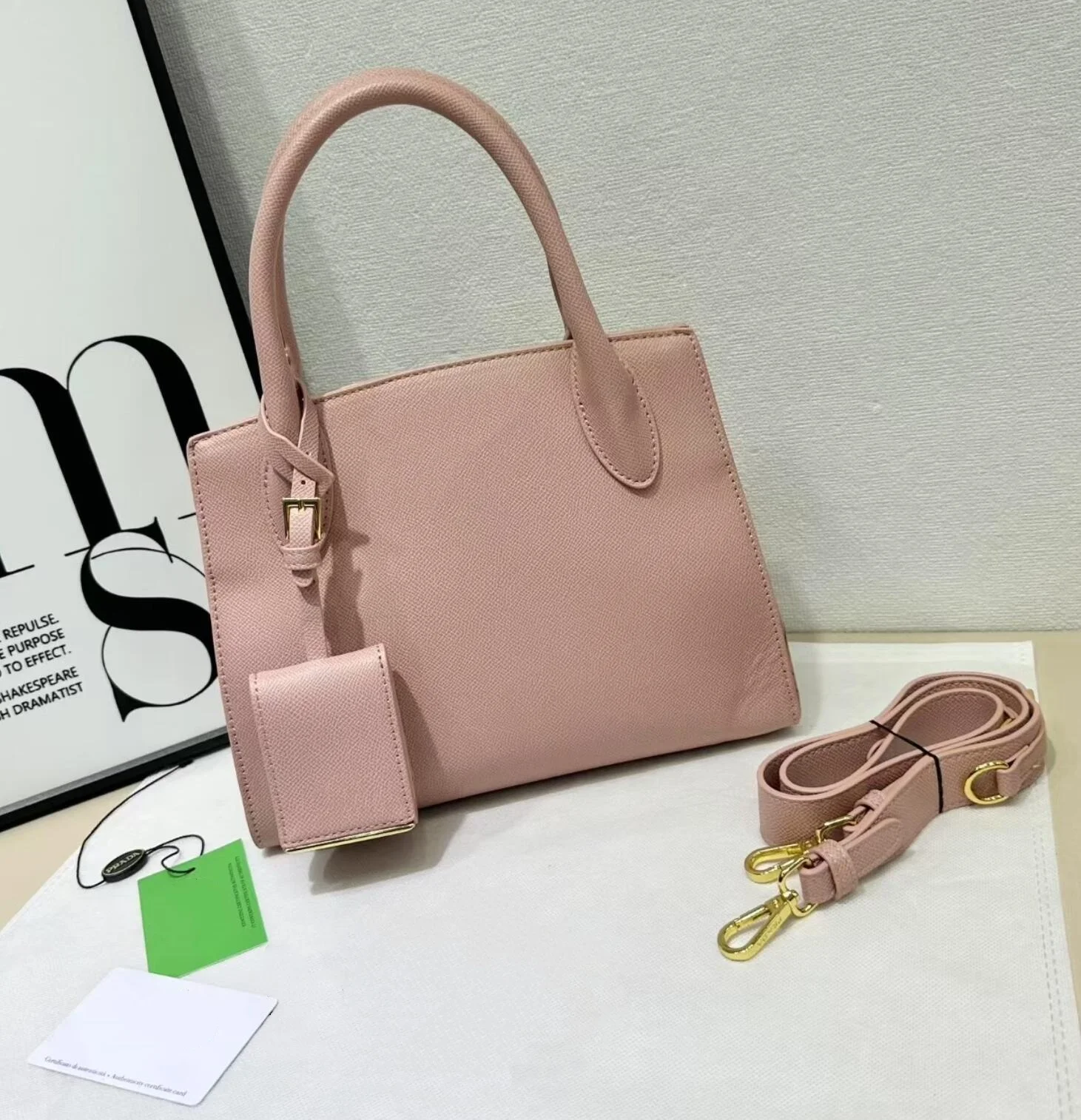 Women Dusty Pink Crossgrain Leather Tote Bag, Convertible Handheld & Crossbody Purse with Gold Hardware for Casual & Office Outfits gab pradaeS
Women Dusty Pink Crossgrain Leather Tote Bag, Convertible Handheld & Crossbody Purse with Gold Hardware for Casual & Office Outfits gab pradaeS