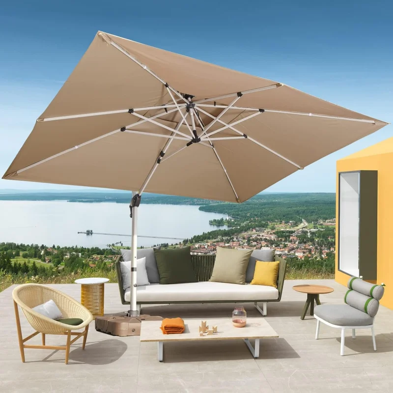 10x13 FT Khaki Rectangle Cantilever Patio, Heavy Duty Offset with Base & Cover, 360° Rotation, Easy Tilt Pool
10x13 FT Khaki Rectangle Cantilever Patio, Heavy Duty Offset with Base & Cover, 360° Rotation, Easy Tilt Pool