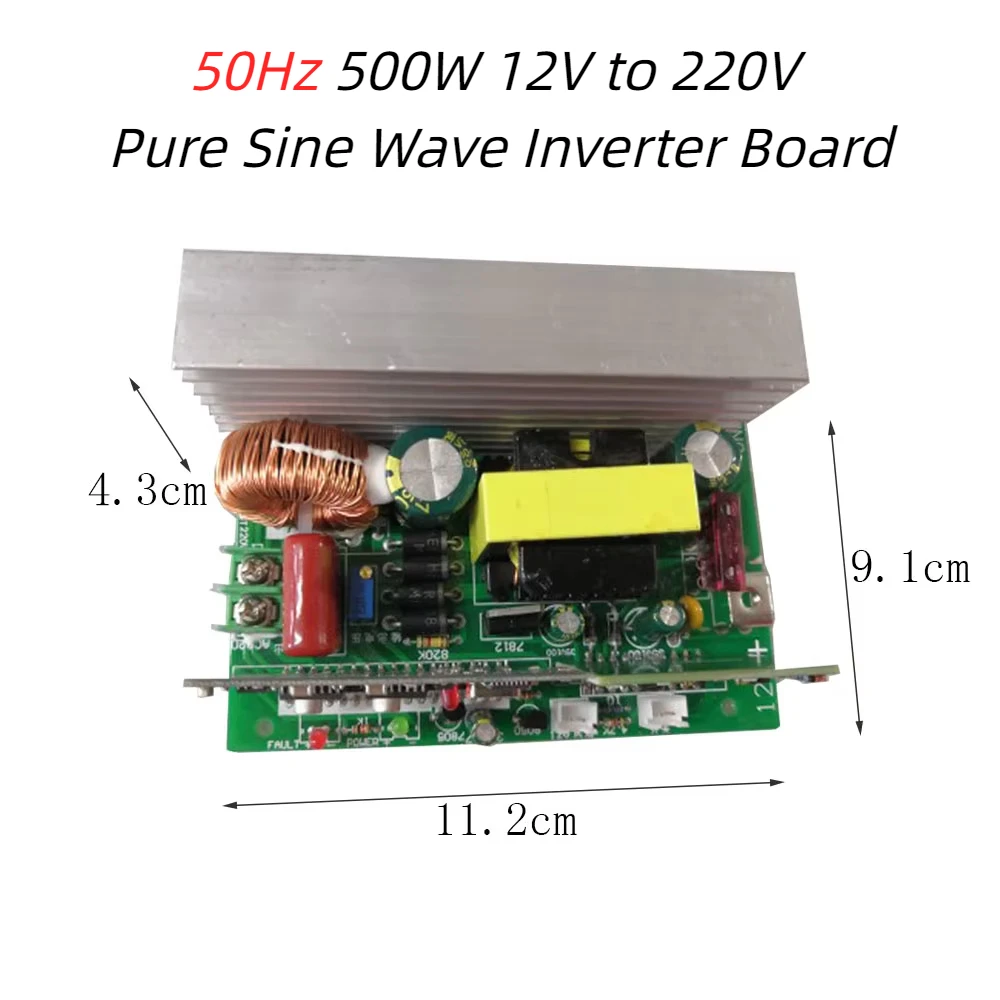 50Hz 500W 12V to 220V Pure Sine Wave Inverter Power Circuit Driver Board 12V to 220V Step-Up Boost Converter Invertor
50Hz 500W 12V to 220V Pure Sine Wave Inverter Power Circuit Driver Board 12V to 220V Step-Up Boost Converter Invertor