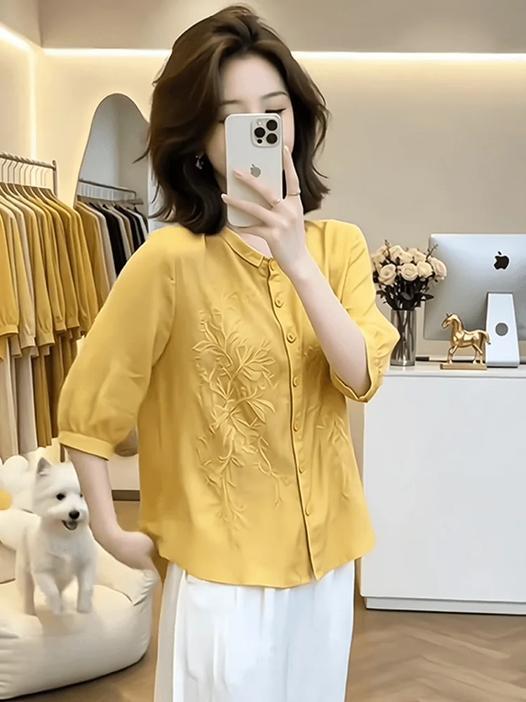 Retro Chinese Style Casual Shirt Women's Fashionable Slimming New Mid-Century Versatile Loose Fit Daily Wear Top
Retro Chinese Style Casual Shirt Women's Fashionable Slimming New Mid-Century Versatile Loose Fit Daily Wear Top