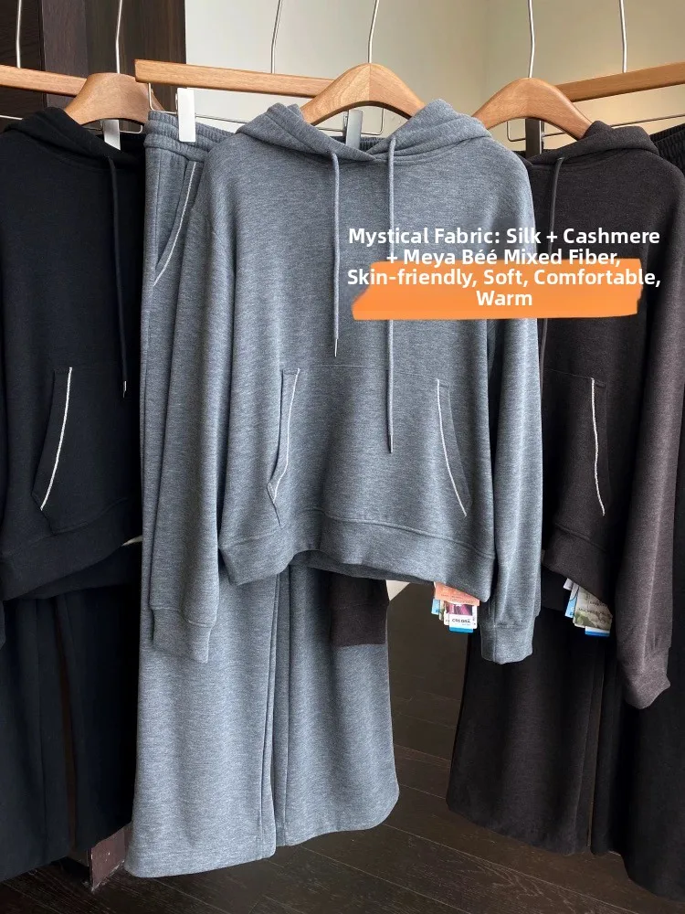 Thickened Autumn Winter Set for Women Soft Cozy Color Block Hoodie Long Pants Casual Sportswear Female Fashion Online Exclusive
Thickened Autumn Winter Set for Women Soft Cozy Color Block Hoodie Long Pants Casual Sportswear Female Fashion Online Exclusive