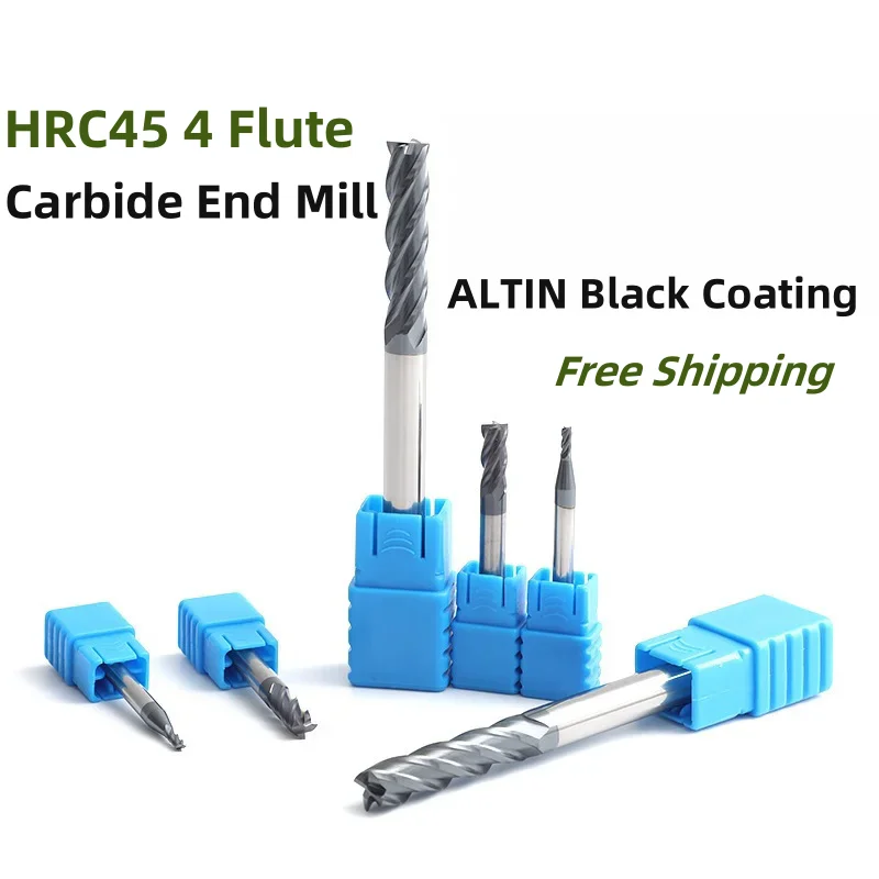 4 Flute HRC45 Solid Carbide End MIll 1.5x4x4x50 2.5x7x6x50 7x18x8x60 11x28x12x75 Altin Coating Milling Cutter CNC Cutting tool
4 Flute HRC45 Solid Carbide End MIll 1.5x4x4x50 2.5x7x6x50 7x18x8x60 11x28x12x75 Altin Coating Milling Cutter CNC Cutting tool
