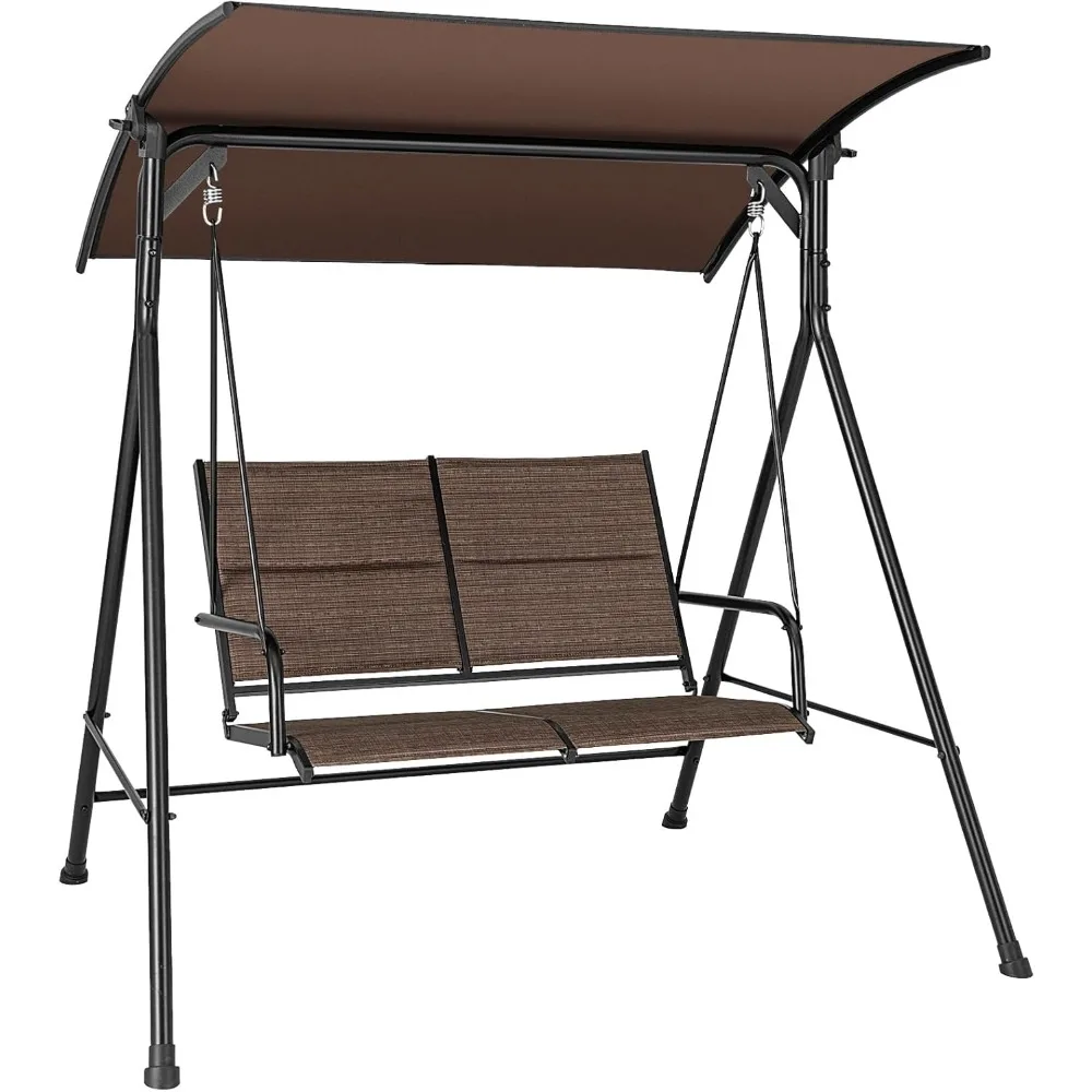 2 Person Porch Swing, Patio Swing with Adjustable Canopy, Padded Seat, Curved handrails & Heavy-Duty Metal Frame, Outdoor Swing
2 Person Porch Swing, Patio Swing with Adjustable Canopy, Padded Seat, Curved handrails & Heavy-Duty Metal Frame, Outdoor Swing