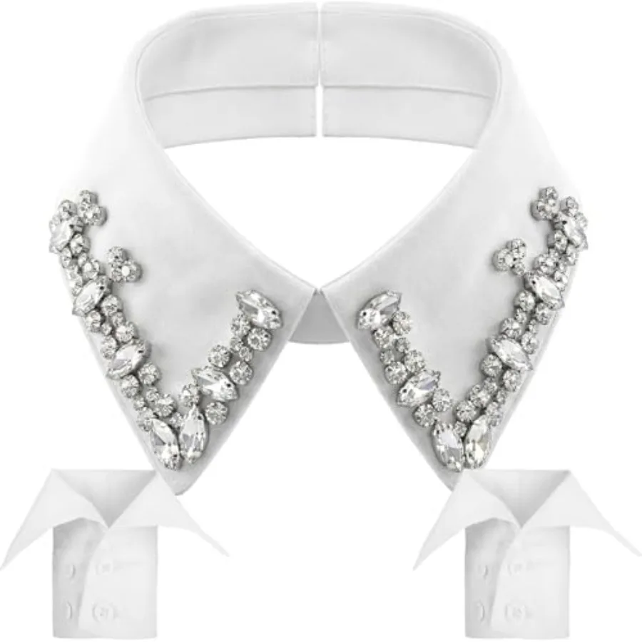 1 Pcs Dickey Rhinestones Collar with 1 Pair Cuffs for Women Detachable Fake Collar Half Shirt Choker
1 Pcs Dickey Rhinestones Collar with 1 Pair Cuffs for Women Detachable Fake Collar Half Shirt Choker