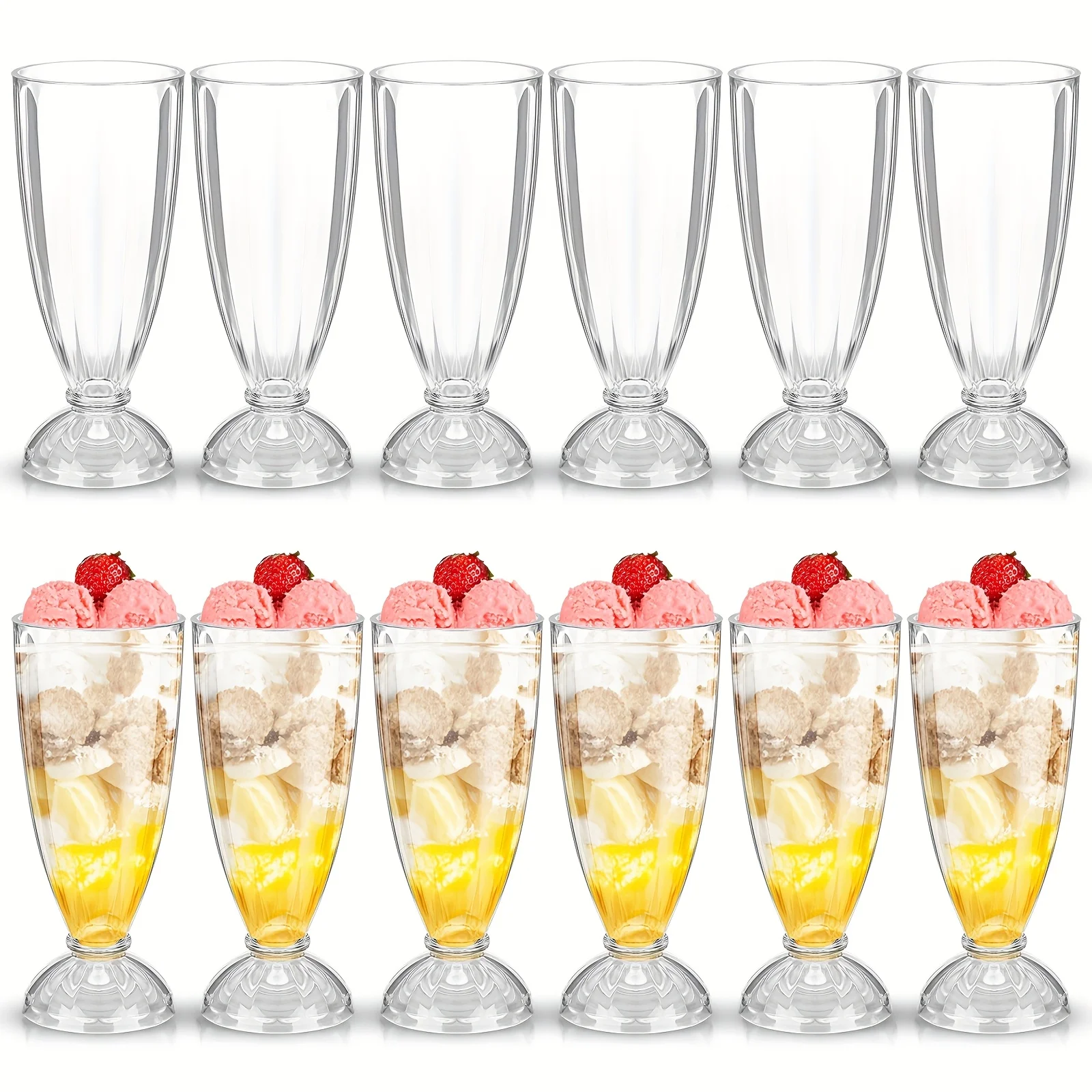 12 Oz Milkshake Glass Acrylic Clear Footed Ice Cream Soda Glass Old Fashioned Fountain Soda Cups For Beer Dessert Milk (12pcs)
12 Oz Milkshake Glass Acrylic Clear Footed Ice Cream Soda Glass Old Fashioned Fountain Soda Cups For Beer Dessert Milk (12pcs)