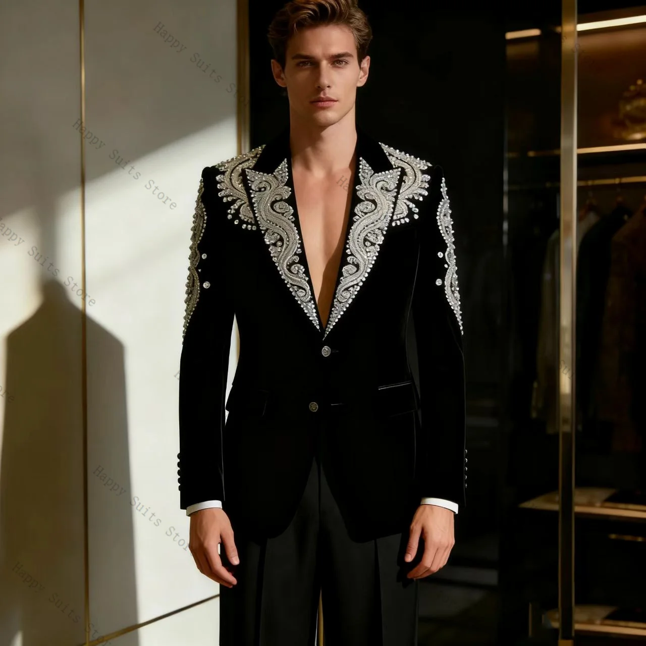 Velvet Crystals Men Suit Set 2 Pcs Blazer+Cotton Pants Trouser Formal Office Coat Wedding Tuxedo Customized Jacket Outfit
Velvet Crystals Men Suit Set 2 Pcs Blazer+Cotton Pants Trouser Formal Office Coat Wedding Tuxedo Customized Jacket Outfit