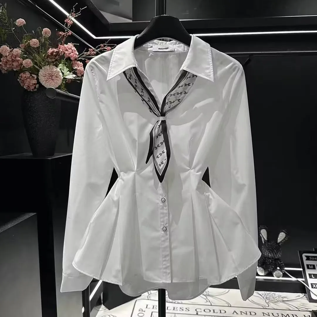Elegant Long Sleeve Women's Shirt with Silk Scarf Sash Slimming Waist Design Spring 2026 Fashion Casual Neck Top
Elegant Long Sleeve Women's Shirt with Silk Scarf Sash Slimming Waist Design Spring 2026 Fashion Casual Neck Top