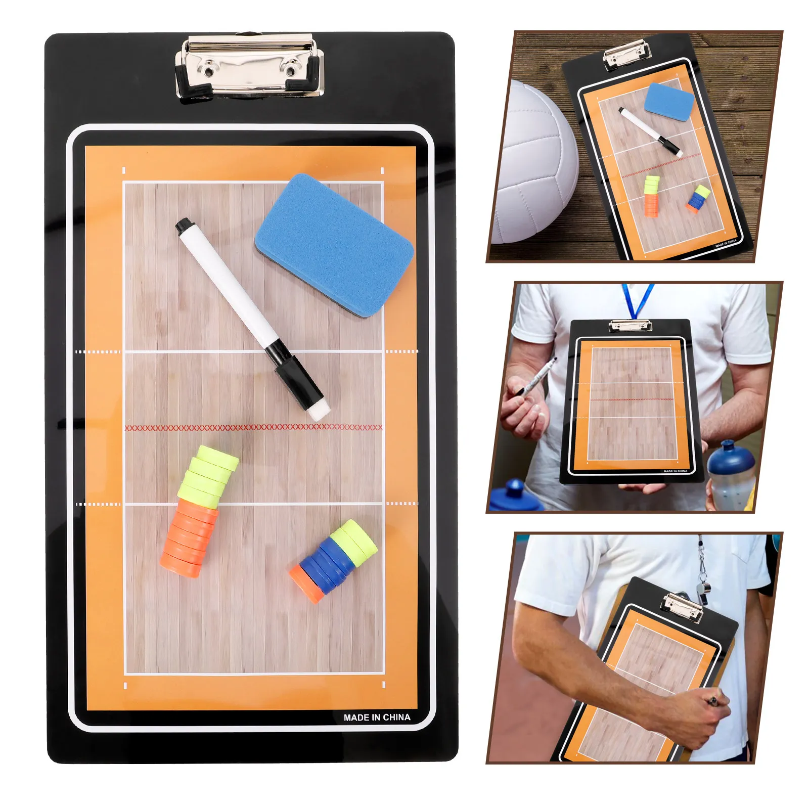 Volleyball Coaches Clipboard Magnetic Tactical Board PVC Lightweight Erasable Double-Sided Full-Court Layout for Training
Volleyball Coaches Clipboard Magnetic Tactical Board PVC Lightweight Erasable Double-Sided Full-Court Layout for Training