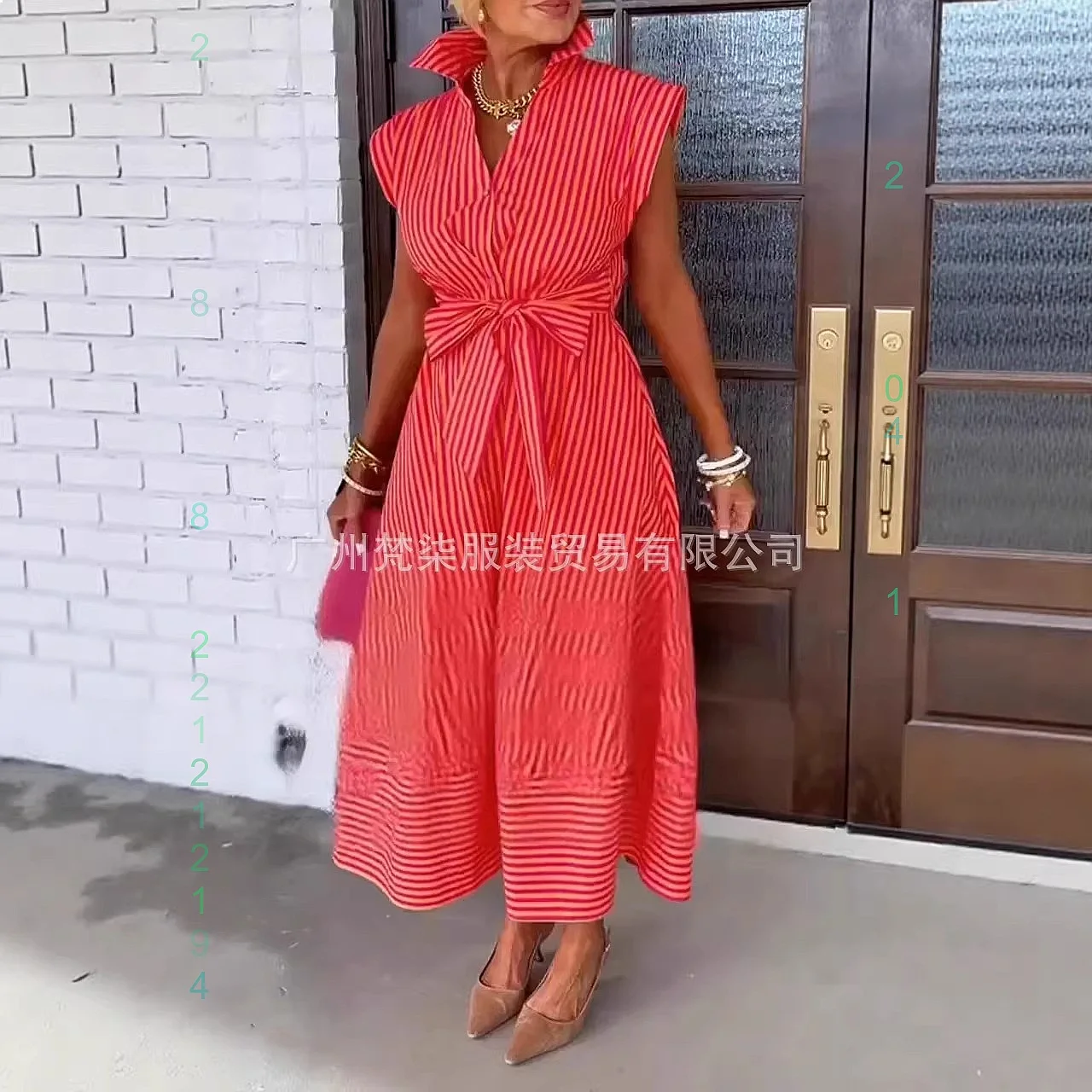 Elegant Striped Dress Short Sleeve Loose Casual Long Dress Women Summer Fashion Dresses
Elegant Striped Dress Short Sleeve Loose Casual Long Dress Women Summer Fashion Dresses