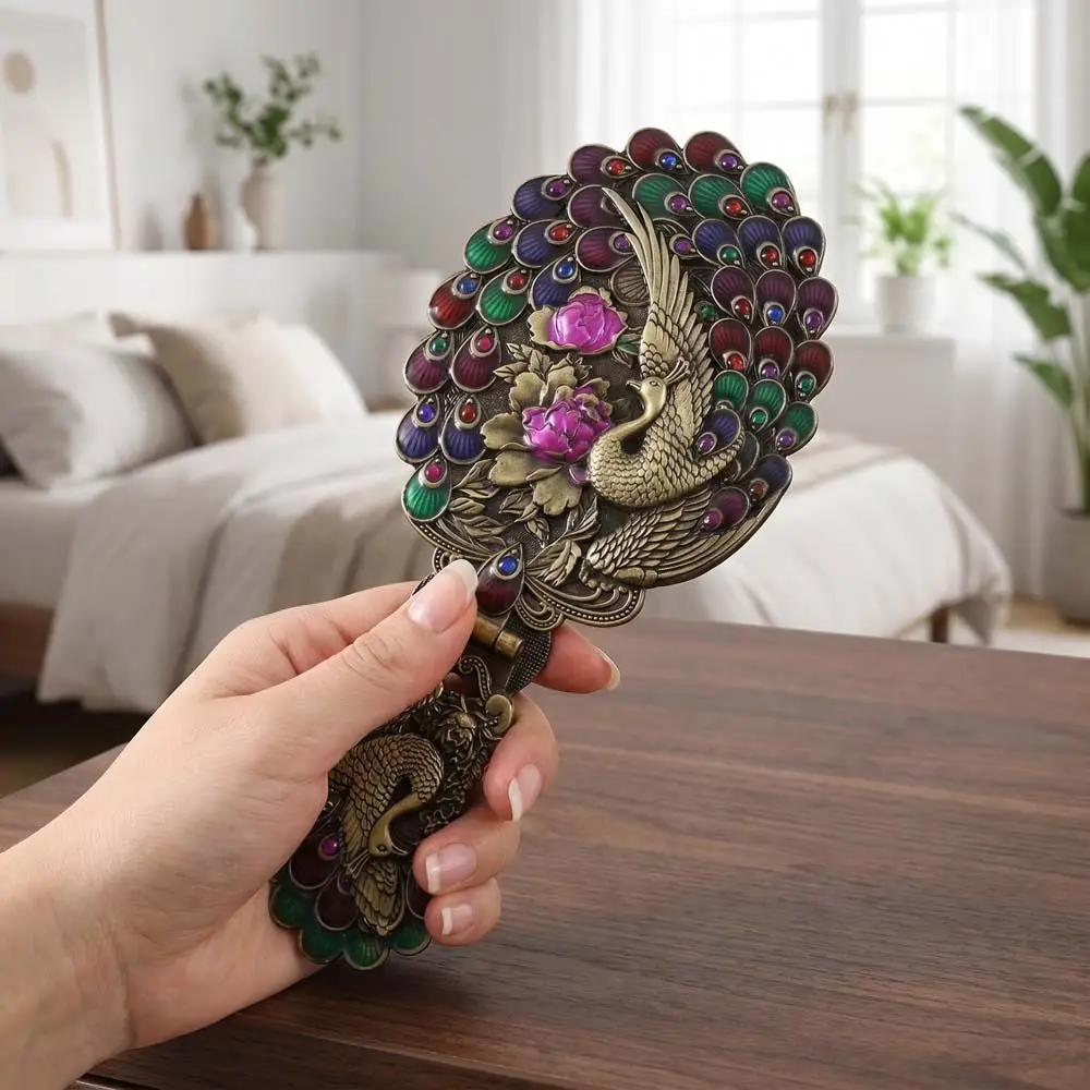 Portable Peacock Makeup Mirror Vintage Luxury Folding Cosmetic Mirror with Gift Box Retro Princess Make Up Mirror Middle East
Portable Peacock Makeup Mirror Vintage Luxury Folding Cosmetic Mirror with Gift Box Retro Princess Make Up Mirror Middle East