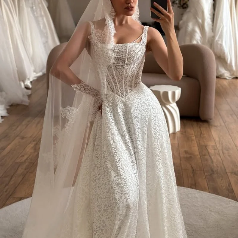 Customized Simple ivory white Spaghetti Appliques Wedding Dresses string of pearls Bridal Gowns Made Dress
Customized Simple ivory white Spaghetti Appliques Wedding Dresses string of pearls Bridal Gowns Made Dress