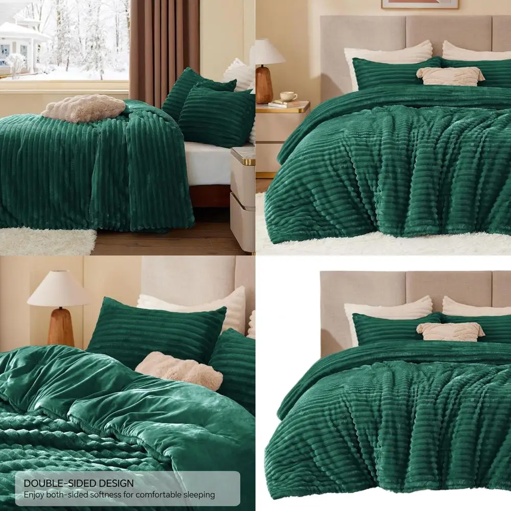 Ultra-Soft Plush Dark Green Bedding Set, Cozy Fluffy Comforter with 2 Pillowcases for Luxurious Winter Nights
Ultra-Soft Plush Dark Green Bedding Set, Cozy Fluffy Comforter with 2 Pillowcases for Luxurious Winter Nights