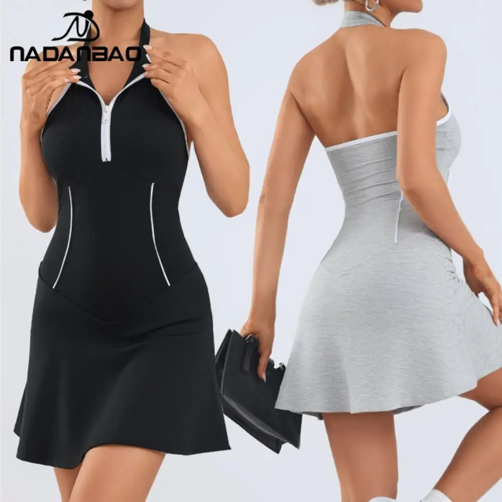 Женское теннисное платье Nadanbao с воротником на молнии, высокоэластичное, с лоскутным дизайном, быстросохнущее, дышащее, для йоги и фитнеса
Женское теннисное платье Nadanbao с воротником на молнии, высокоэластичное, с лоскутным дизайном, быстросохнущее, дышащее, для йоги и фитнеса