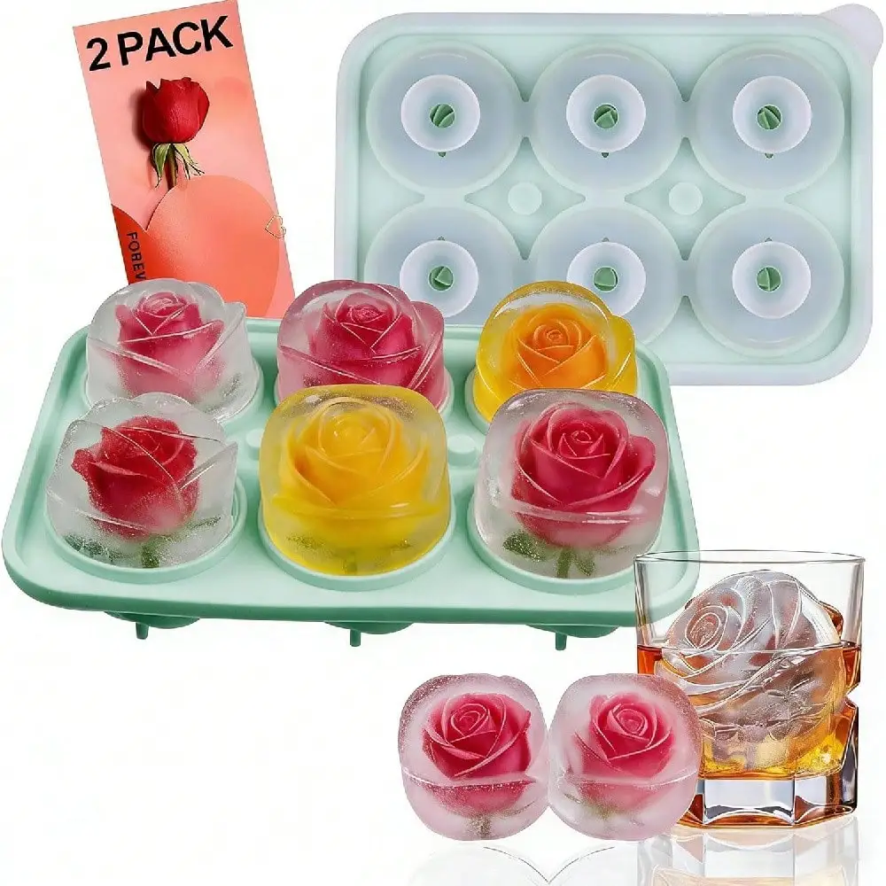 3D Tray Set Of 2, 6-Cavity Silicone Molds With Lid, Easy Release Trays Freezer,, Drinks, Coffee And Cocktails, Whiskey (Green)
3D Tray Set Of 2, 6-Cavity Silicone Molds With Lid, Easy Release Trays Freezer,, Drinks, Coffee And Cocktails, Whiskey (Green)