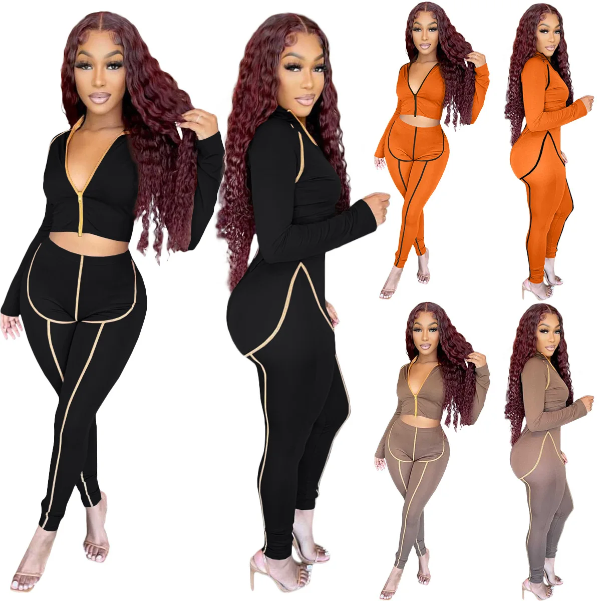 2PCS Sweatsuit Women Sports Suit Sexy Yoga Gym Clothing Athletic Zip Crop Top and Pants Leggings Tracksuit Two Piece Set
2PCS Sweatsuit Women Sports Suit Sexy Yoga Gym Clothing Athletic Zip Crop Top and Pants Leggings Tracksuit Two Piece Set