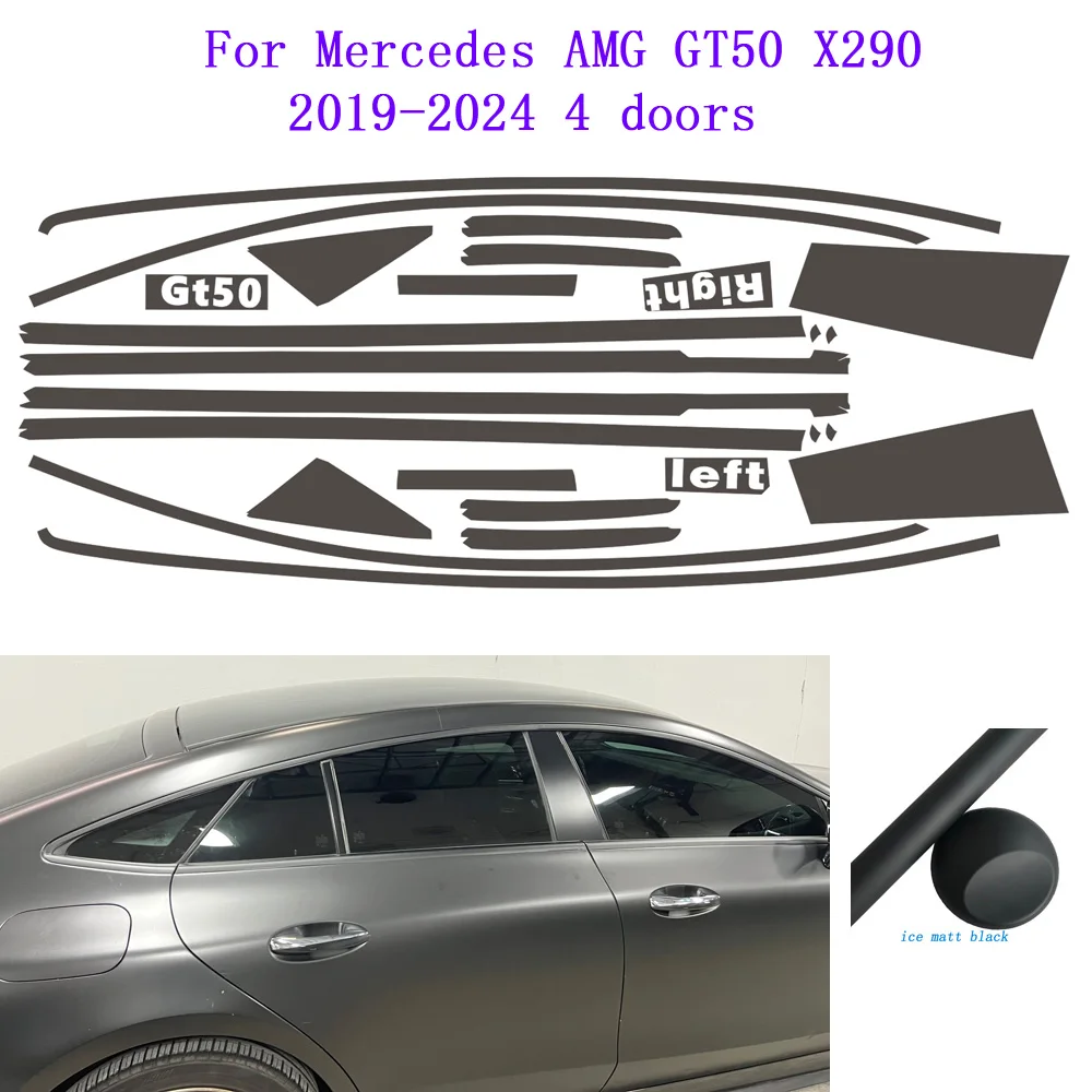 Matte Black PVC Car Window Decorative Strip Sticker for Mercedes AMG GT50 X290 2019-2024 4 doors Exterior Protection Accessory
Matte Black PVC Car Window Decorative Strip Sticker for Mercedes AMG GT50 X290 2019-2024 4 doors Exterior Protection Accessory
