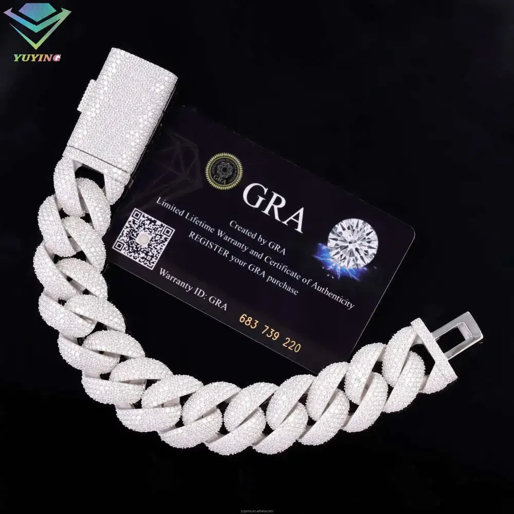 Full Ice Out 22mm 5rows S925 Sterling Silver White Gold Plated Moissanite Diamond Cuban Link Chains Mens Bracelet
Full Ice Out 22mm 5rows S925 Sterling Silver White Gold Plated Moissanite Diamond Cuban Link Chains Mens Bracelet