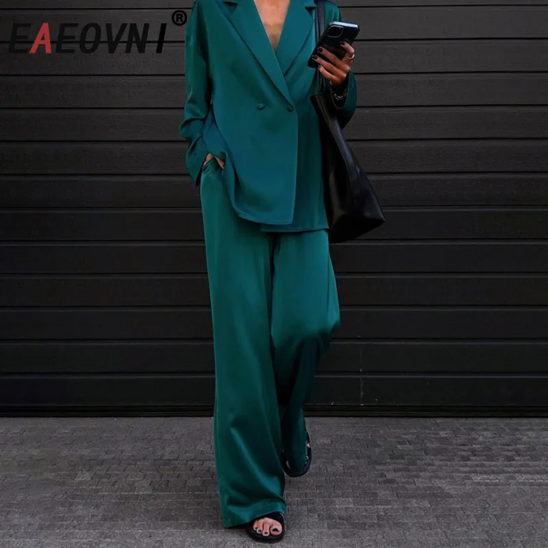 EAEOVNI Office Lady Solid Color 2 Piece Set Women's Fashion Double Breasted Blazer + High Waist Long Pants Versatile 2025 New
EAEOVNI Office Lady Solid Color 2 Piece Set Women's Fashion Double Breasted Blazer + High Waist Long Pants Versatile 2025 New